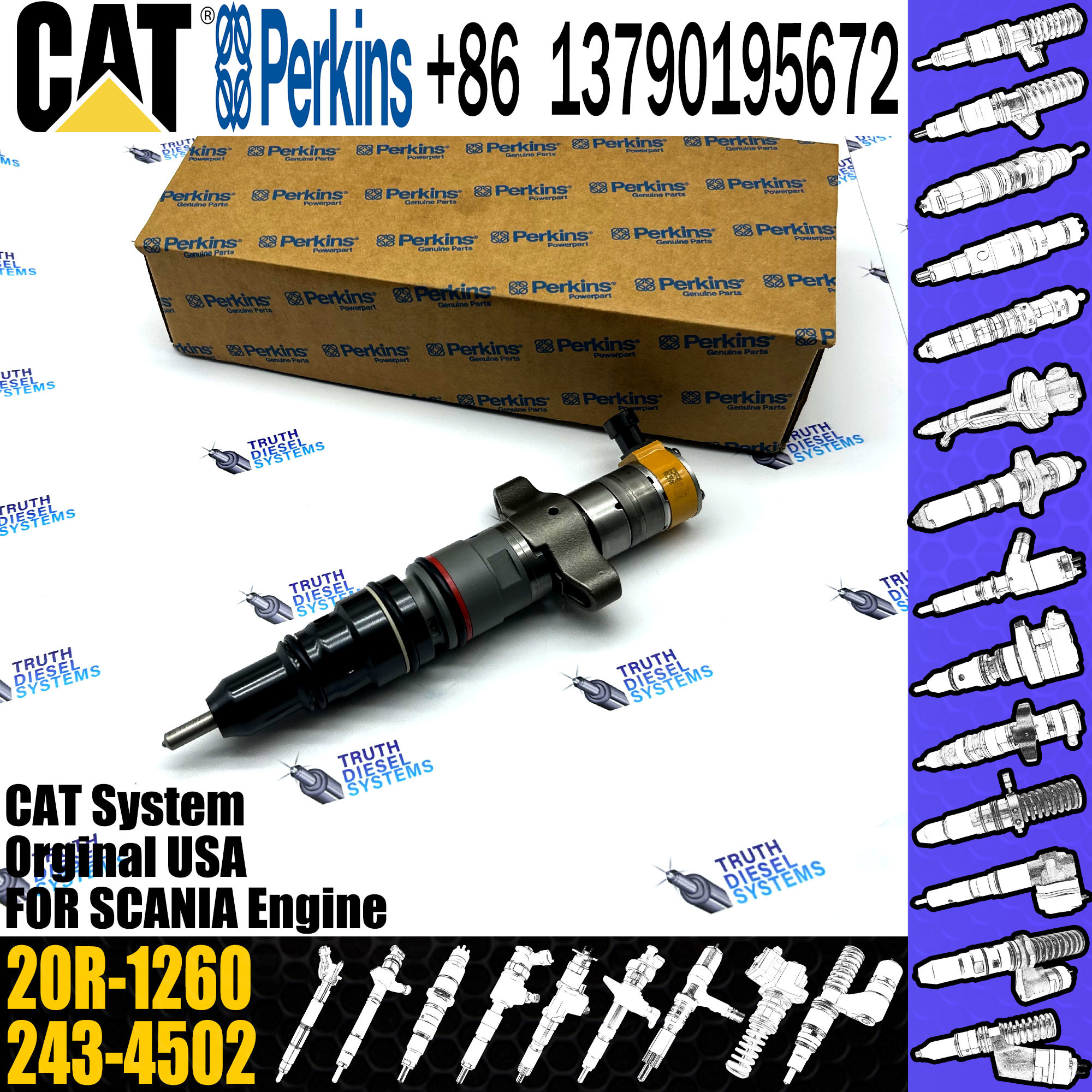 Diesel Fuel injector 387-9426 3879426 20R-1260 20R-1260 For Caterpillar Industrial C7 Engine