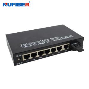 China 7 RJ45 Port Fiber Ethernet Switch Single Mode 20KM Distance Fiber Ethernet Switch factory