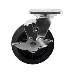 200x50mm 550LBS Soft Top Plate Swivel Black Iron Rubber Trolley Wheels Heavy