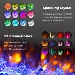 Wall Mounted Electric Fireplace 12 Flame Color Options and Remote Control