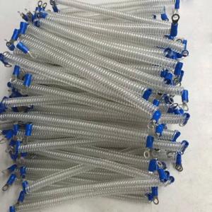 China 50mm Length Transparent Clear Steel Wire Spring Tool Tether w/2pcs Eyelets 3.2mm Dia factory