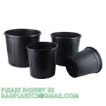 Multi Drainage Holes, Plastic Black Square Plant Flower Nursery Pot, Planter