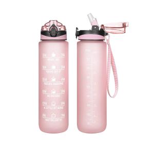 China Leakproof bpa free sports 32oz plastic portable tritan water bottle with time marker factory
