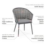 Specific AJUNION Wicker Rattan Outdoor Dining Set Aluminum Frame Round Table 4