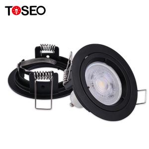 China RoHS Indoor GU10 Downlight Fitting Aluminum Black White Round Recessed factory