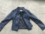Navy Ladies PU Jacket , Pleather Biker Jacket Asymmetrical Zip Through LEDO1737