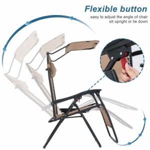 Sun Lounger, Frame Folding Zero Gravity Recliner For Sleeper, Carry Folding