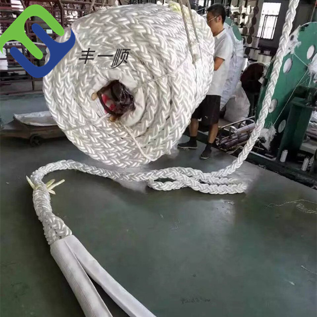 8 Strand Braided Polypropylene Rope Floating Fiber Marine Mooring Rope 48mm