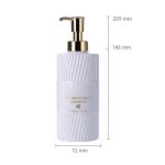 500ml White/Black PET Smooth Bottle With Gold Pump Head For shampoo lotion