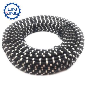 China 18-30 m2/h Cutting Speed Quarry Mining Concrete Diamond Wire Saw Rope for Granite Quartz factory