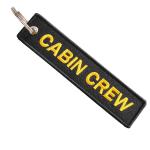 Custom Cabin Crew Keychain - Black/Yellow Embroidery with Plane Design, Durable
