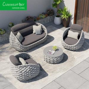 China Cushion OutdoorFoam water-resistant Fabric Modern Luxury Aluminum Frame Rattan Patio Garden Sofa Set for Garden Furniture factory