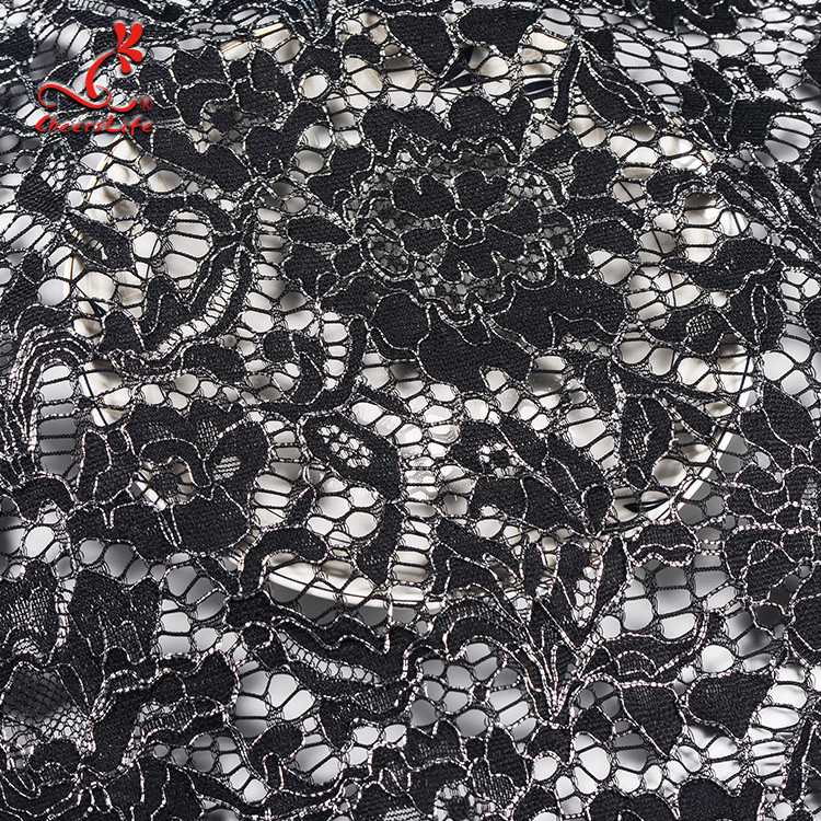 African French Nylon Lace Fabric For Garment Light Color Fastness