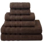 Child-Proof Luxury Dobby Border 6 Pieces 100% Cotton Towel Set for Bathroom