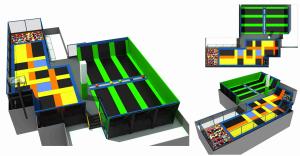 China 322M2 Amusement Park Large Trampolines for Sale Large Trampoline Big Square Trampoline factory