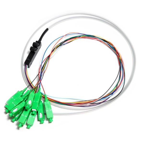 SC APC 12core Fanout Fiber Optic Pigtail SM Simplex 1.5M Optical Fiber Pigtail /Planar Lightwave Circuit splitter