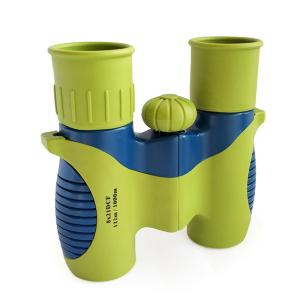 China Safe Green Kids Play Binoculars Roof Prism 8x21 Shockproof For Learning factory