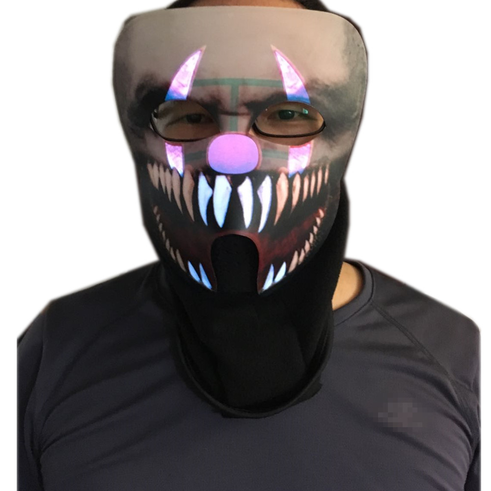 2018 New design sound activated LED mask for festival Parties horror masks,the mask of warcraft, EL mask for game