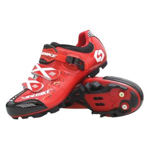 China Red Mountain Bike Shoes , Reinforced Toe Cup Design Mtb Bicycle Sneakerrs factory