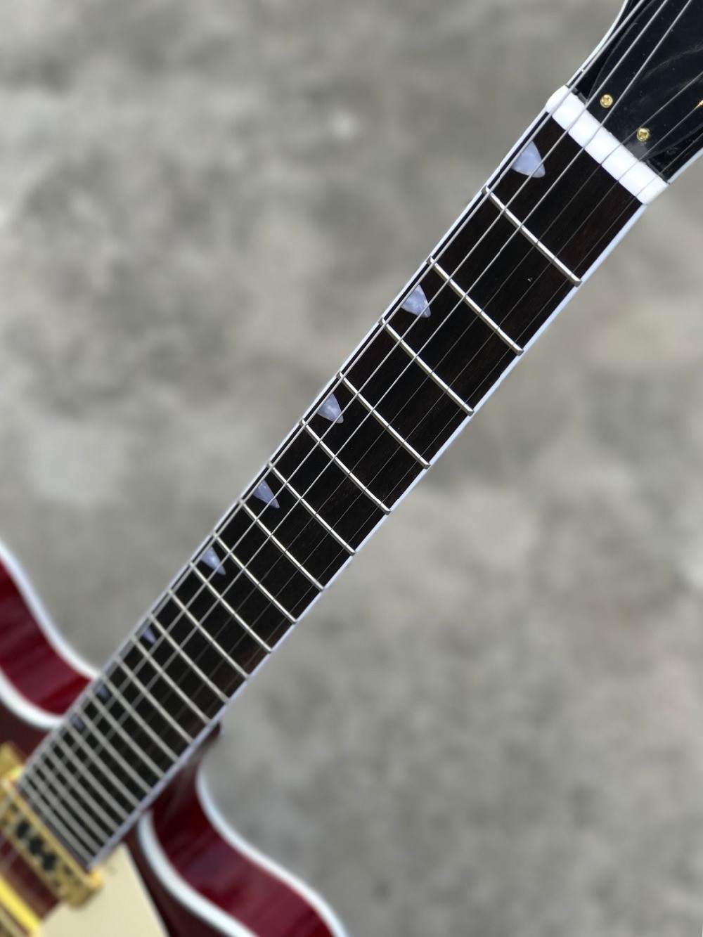 Custom shop ES-335 F hollow body jazz Electric Guitar 6 Strings red guitar with Gold hardware vibrato system