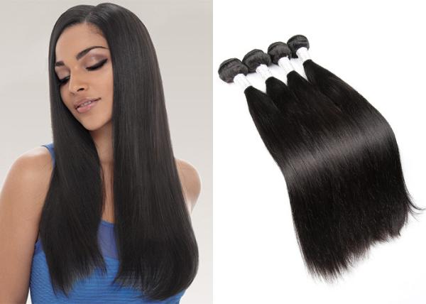 Malaysian Straight Grade 7A Virgin Hair Bundles , Natural Color Non Remy Hair