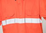 Double Stitching Safety Work Clothes High Visable Orange Jacket Bib Pants Suit