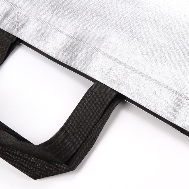 Non-Woven Fabric Bag Custom LOGO Printing Laser Metal Film Tote Bag for Scarves Shawls