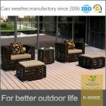 100% Handwoven Modern Dark Grey Garden Sets Aluminum Garden Sofa with Fabric