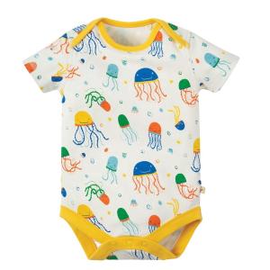 China Unisex 100% Cotton Custom Printing pattern Solid Color Short Sleeve Baby Summer Rompers Baby Rompers factory