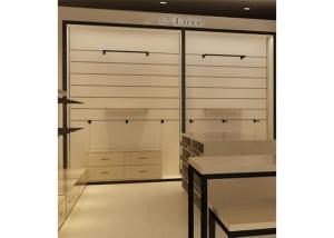 China Height 240CM Wall Mounted Display Cabinets With Wood Shelf Metal Hanging Bar factory