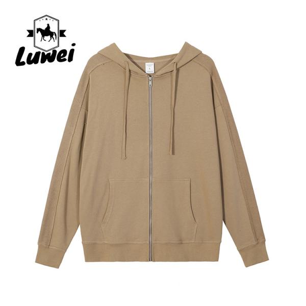 Streetwear Custom Gym Sports Premium Heavyweight Zip Plain Moletons Cotton