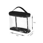 Large Double Zippers Clear Cosmetic Organizer Pouch for Carrying Makeup
