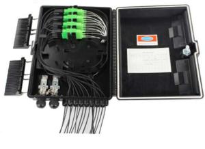 China Waterproof Terminal Box 2 Inlet 16 Outlet 16 Ports Ftth Fiber Optic Distribution Box ABS/PC factory