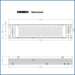 180-264VAC LED Sign Power Supply IP20 8.33A 12V 100W LED Driver