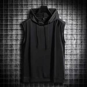 China Men'S Casual Sleeveless 4 Way Spandex Hoody Vest factory