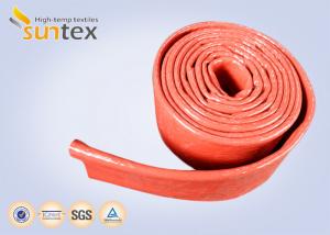 China 550C Heat Resistant Silicone Fiberglass Sleeve Insulation Cable Pipe Protection factory