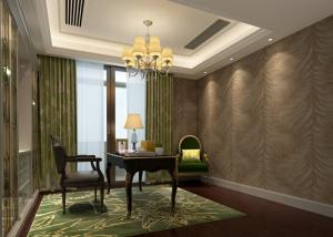 China Home Furnishing Washable Vinyl Wallpaper Embossed Brown Leaf Pattern factory