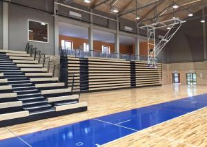 China Basketball Court Retractable Grandstands , Row Letter Retractable Platform System factory