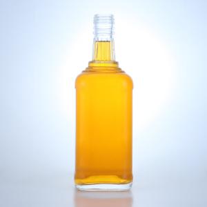 China Decal Surface Handling 750ml Round Shaped Clear Flint Glass Bottle for Champagne factory