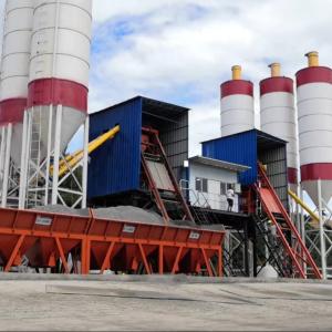 China Stati75 Belt Type 75M3/H Bucket Hopper Concrete Plant Bucket Type Concrete Batching Plant factory