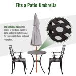 Cast Aluminum Balcony Furniture AJUNION 2 Seater Outdoor Bistro Set with Round