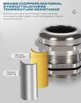 Waterproof Metallic Cable Glands, Metric Thread, M6x1.0~M150x2, Brass Nickel