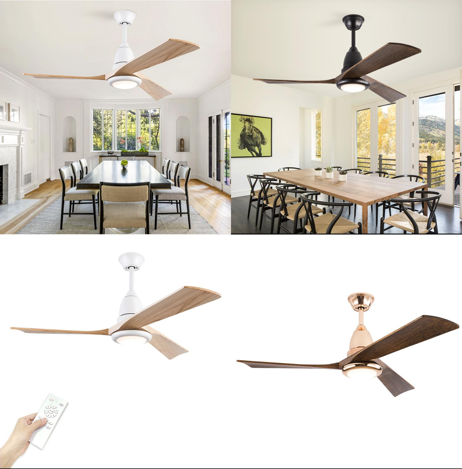 Wholesale 42 Inch High Power 3 Blades Wooden Ceiling Fan With Light And Remote Control
