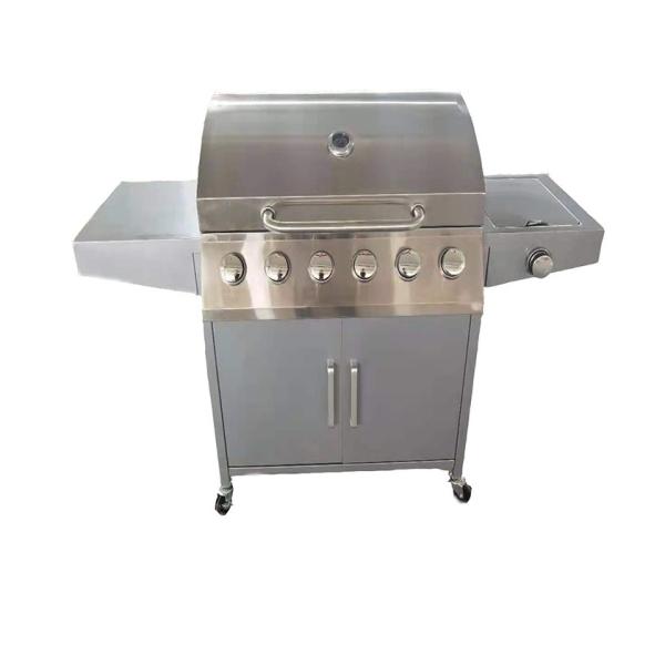 YF-01ZW06-BS Heavy-Duty Stainless Steel 6 1 Burners BBQ Gas Grill with Powder