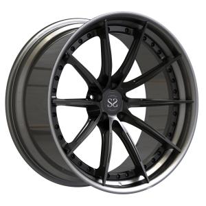 China Custom Black Forged 2 Piece Disc Polished Center Staggered RS6 19 20 21 22 Inch factory