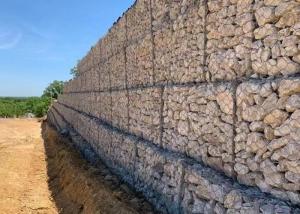 China 100g Zinc Coated Economic Woven Gabion Baskets River Course Protection factory