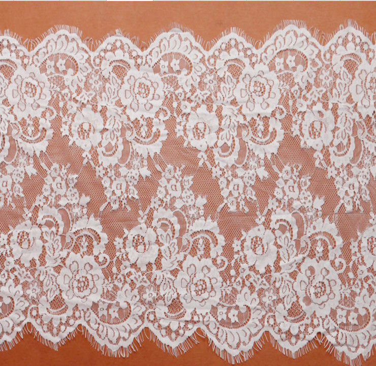 Beautiful Crochet Eyelash Lace Edge Ivory Black Color Double Side