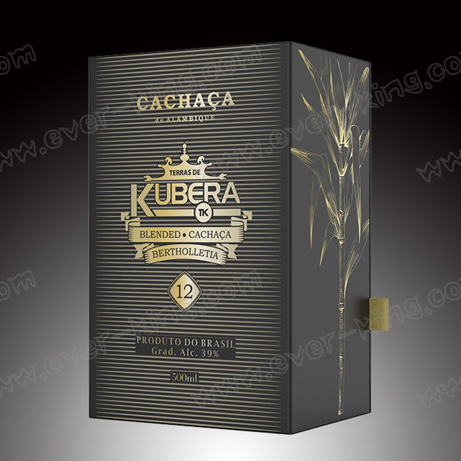 Cardboard Brandy Packaging Magnetic Flap Liquor Bottle Boxes Custom Book Shaped