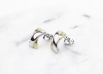 Gold Plated Cross Stud Earrings , Youth Girls Stainless Steel Ear Studs