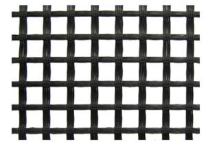 China Warp Knitted Polyester Geogrid Black for Runway / Railway Foundation factory